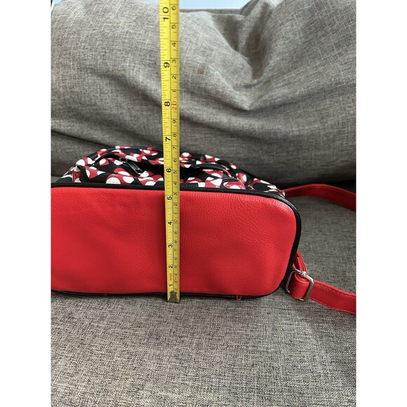 Disney Parks Minnie Mouse Mini Backpack Black Red Polka Dot Bows Adjustable - Picture 12 of 12